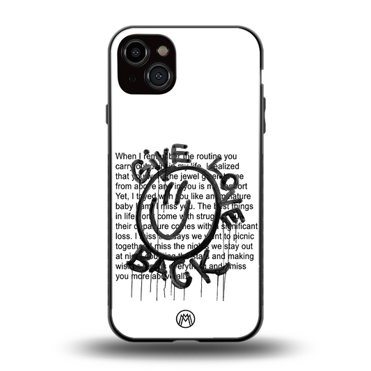 give love back back phone cover | glass case for iphone 14 plus