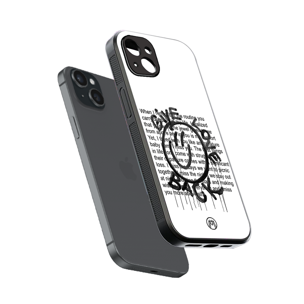 give love back back phone cover | glass case for iphone 14 plus
