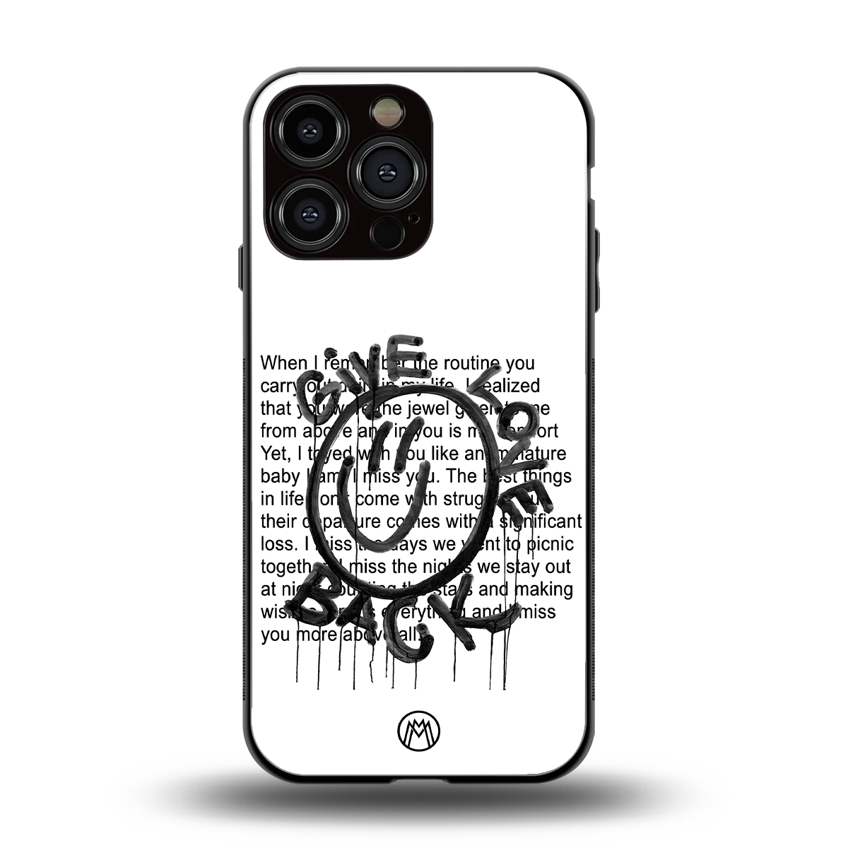 give love back back phone cover | glass case for iphone 15 pro max