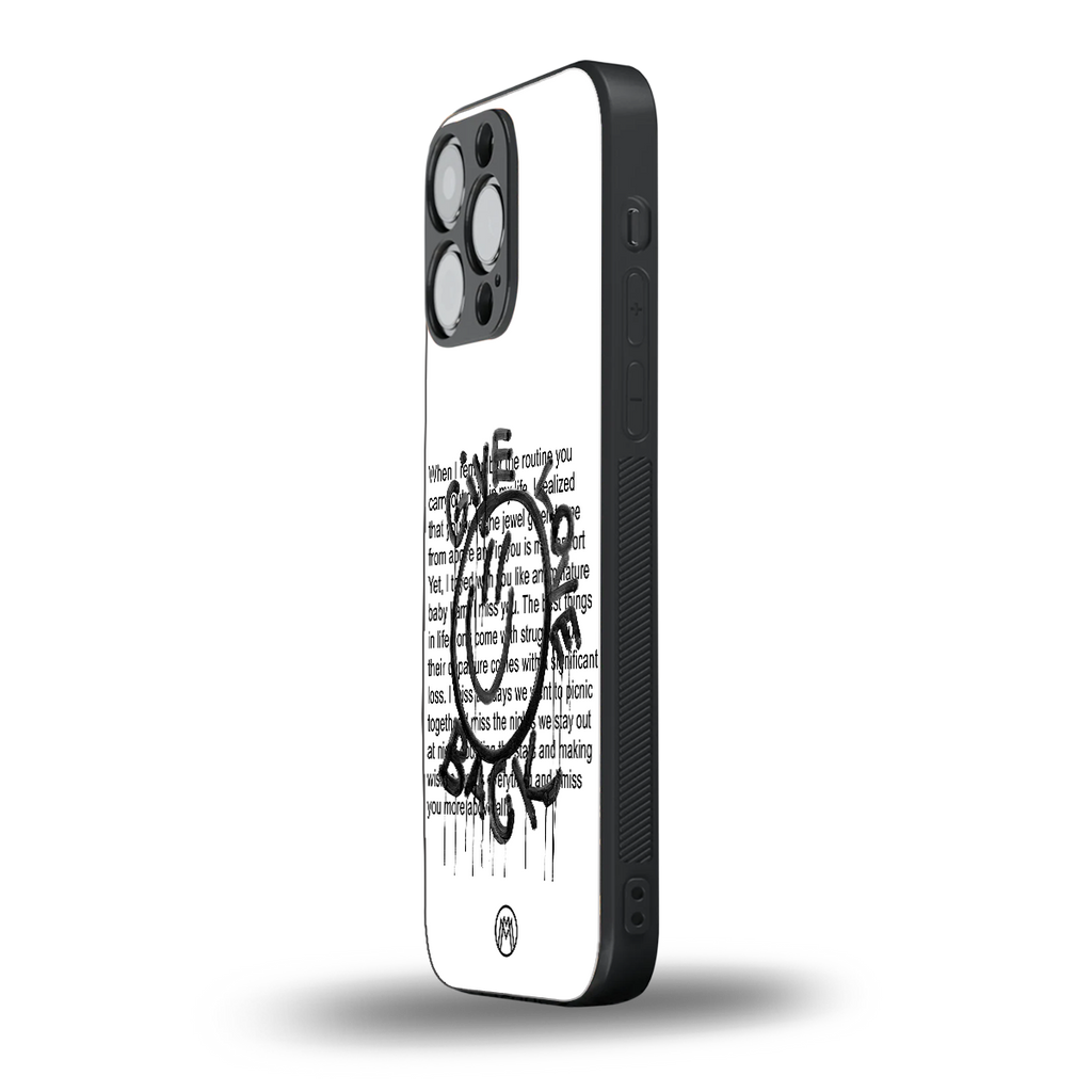 give love back back phone cover | glass case for iphone 15 pro max