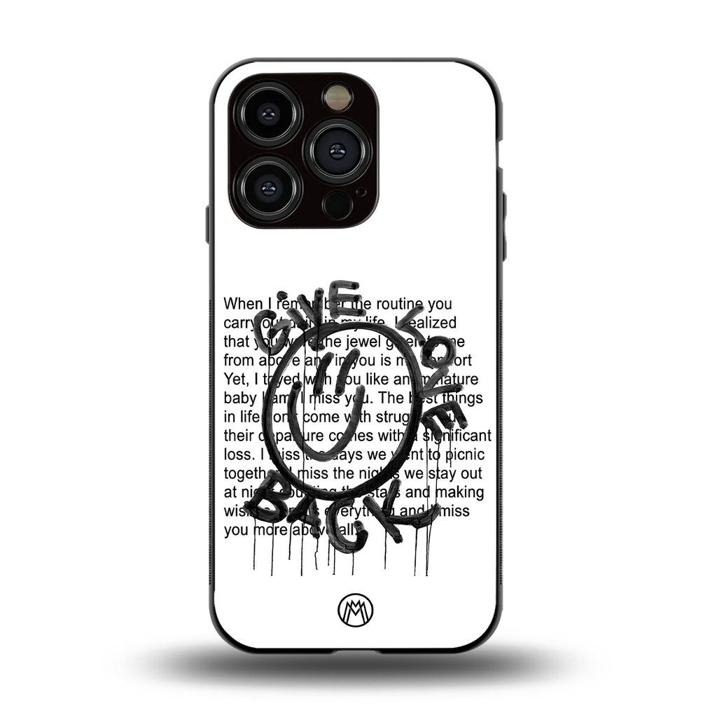 give love back back phone cover | glass case for iphone 15 pro