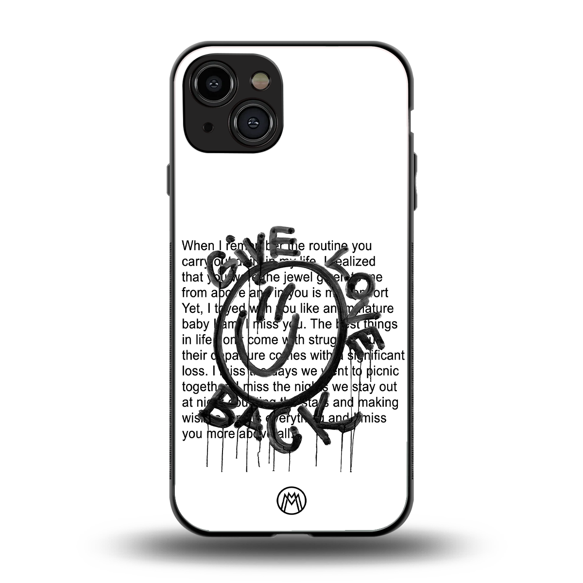 give love back back phone cover | glass case for iphone 15