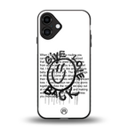 give love back back phone cover | glass case for iphone 16 plus