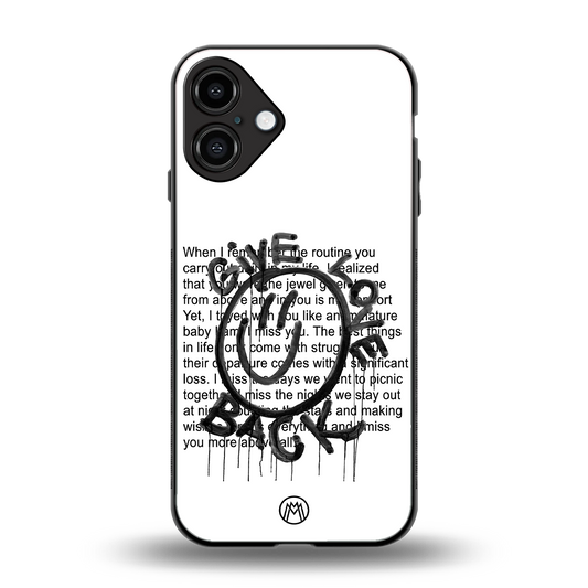 give love back back phone cover | glass case for iphone 16 plus