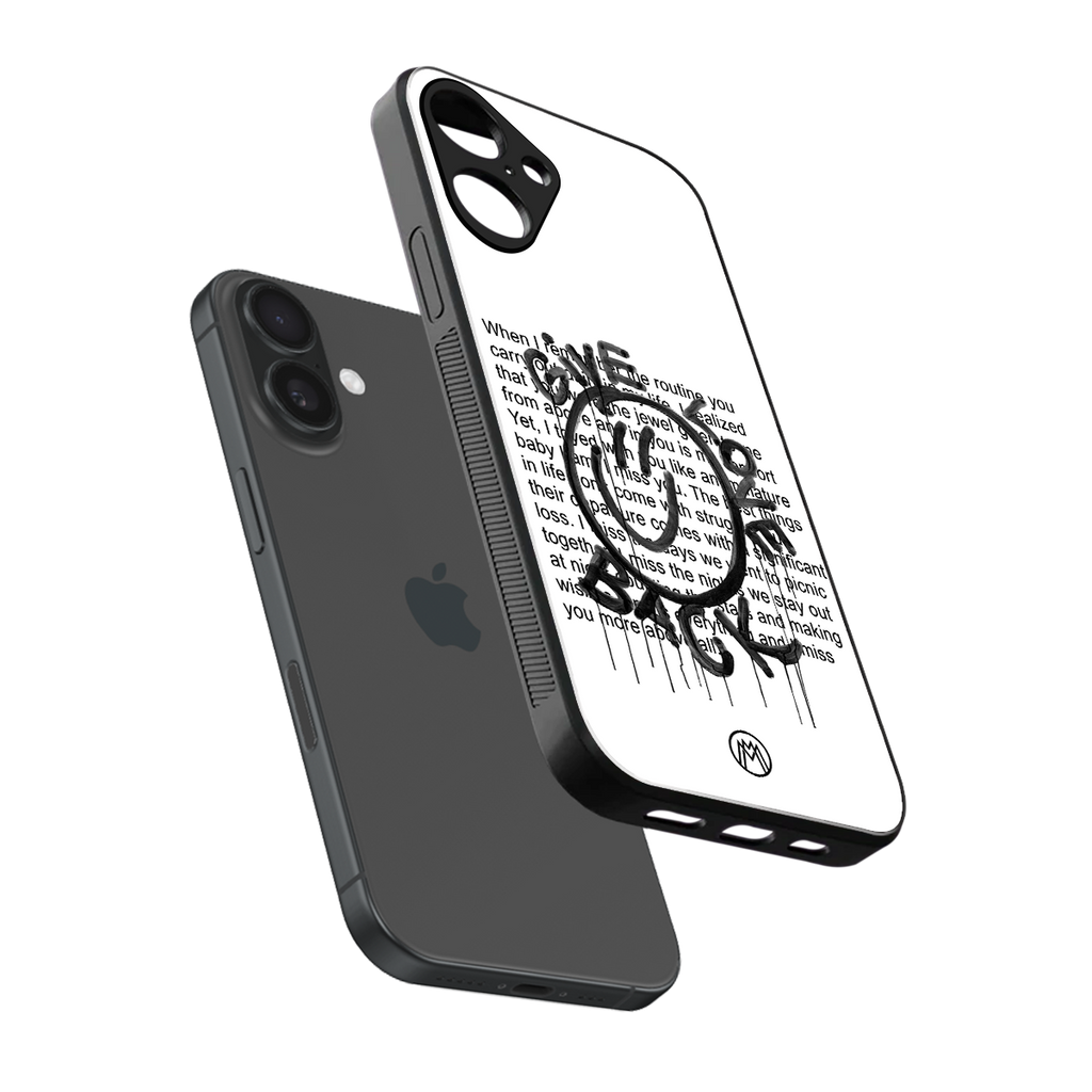 give love back back phone cover | glass case for iphone 16 plus