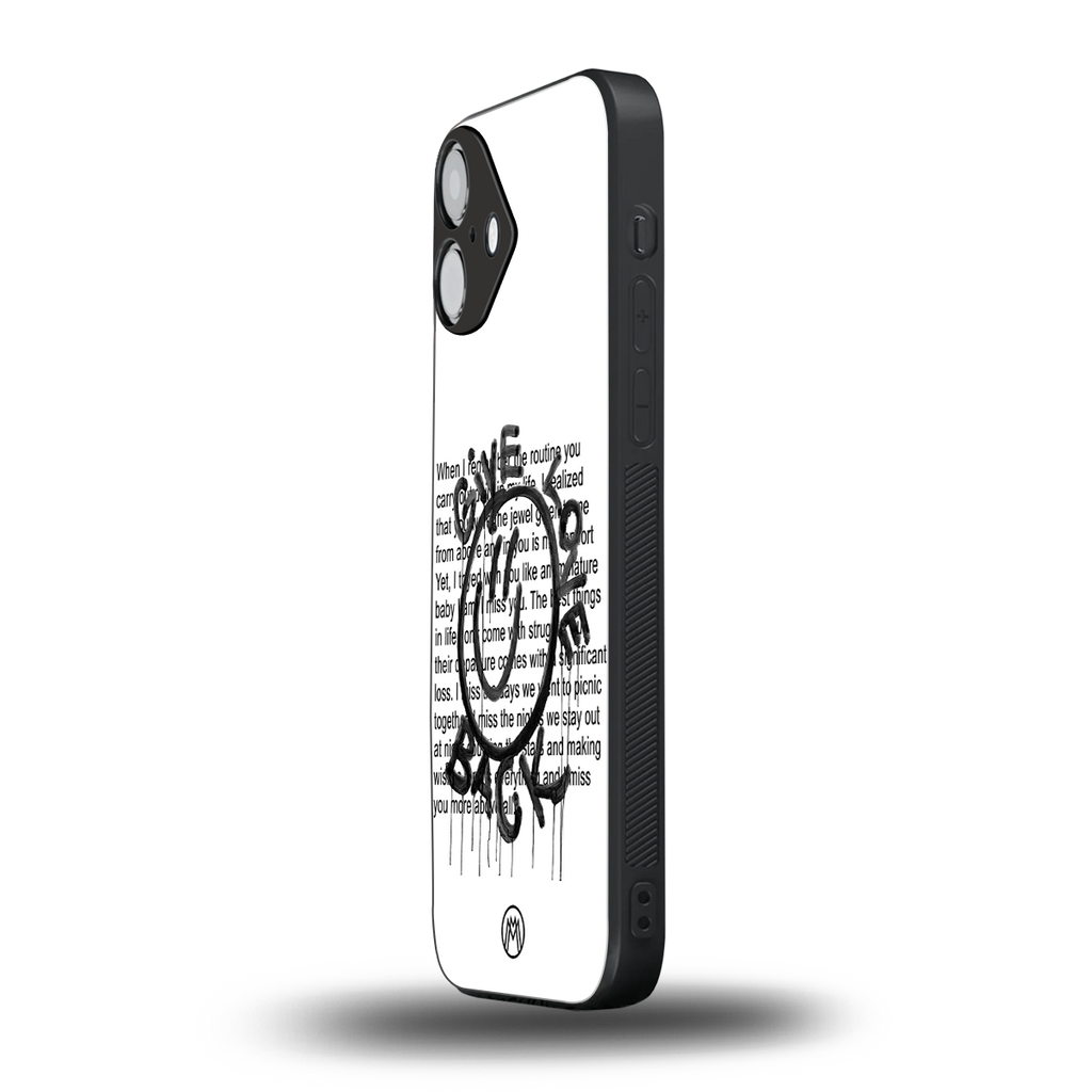 give love back back phone cover | glass case for iphone 16 plus