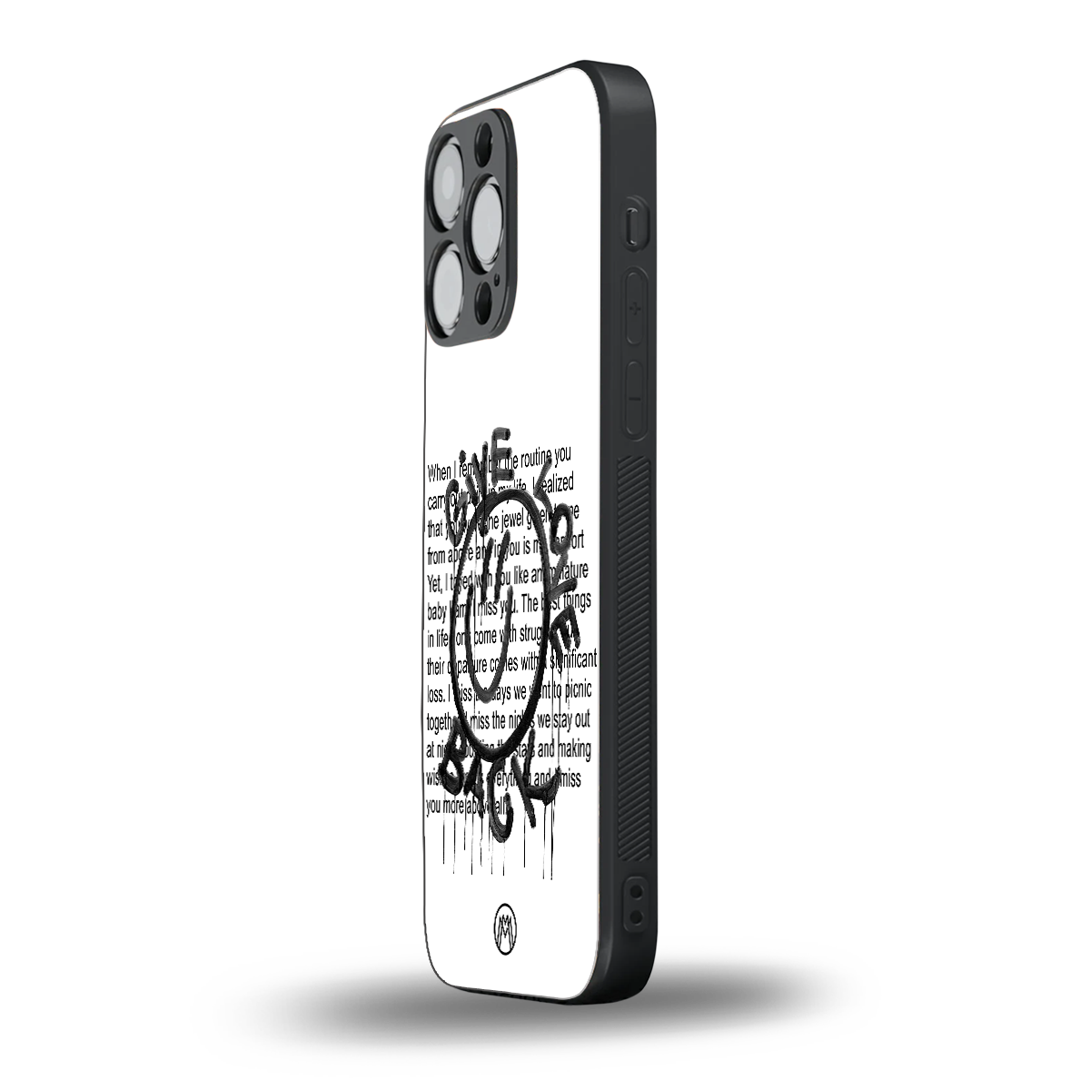 give love back back phone cover | glass case for iphone 16 pro max