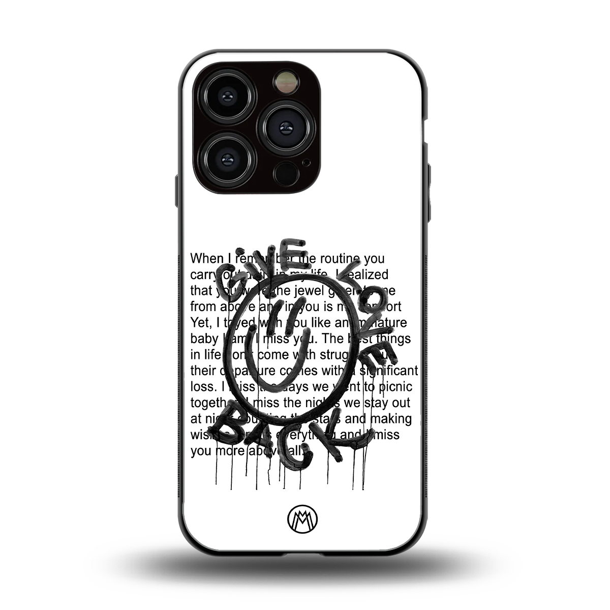 give love back back phone cover | glass case for iphone 16 pro