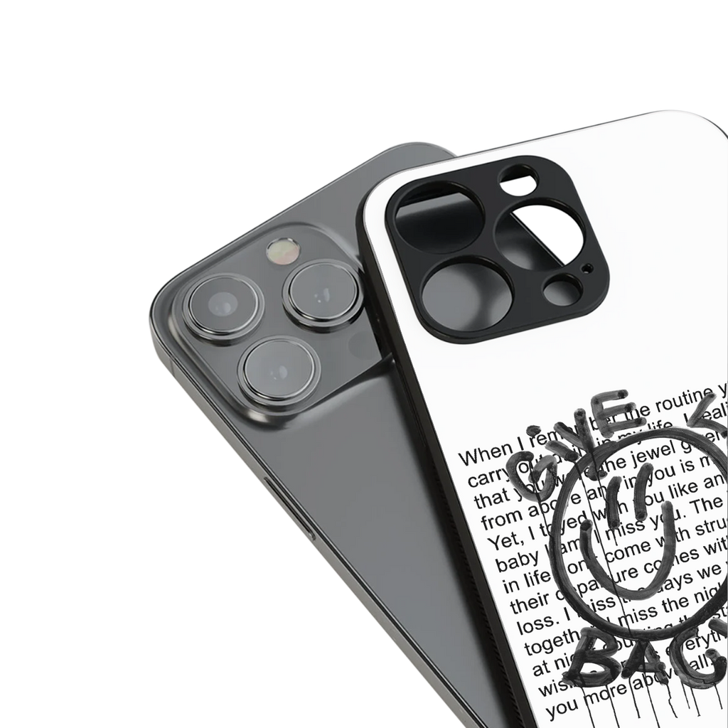 give love back back phone cover | glass case for iphone 15 pro