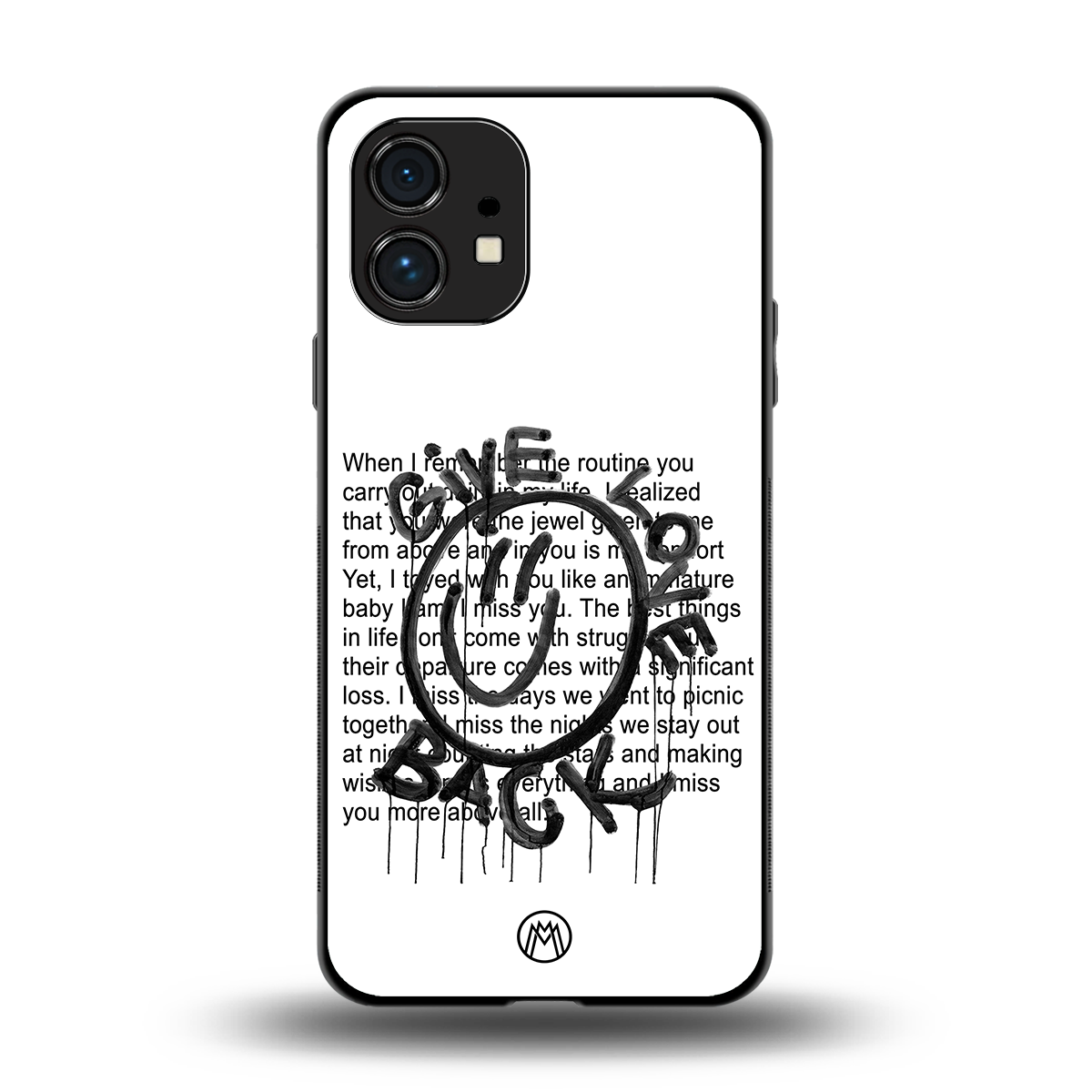 give love back back phone cover | glass case for nothing phone 1