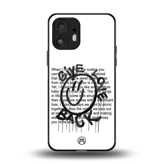 give love back back phone cover | glass case for nothing phone 2
