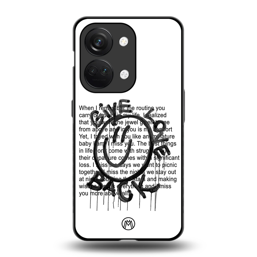 give love back back phone cover | glass case for oneplus nord 3