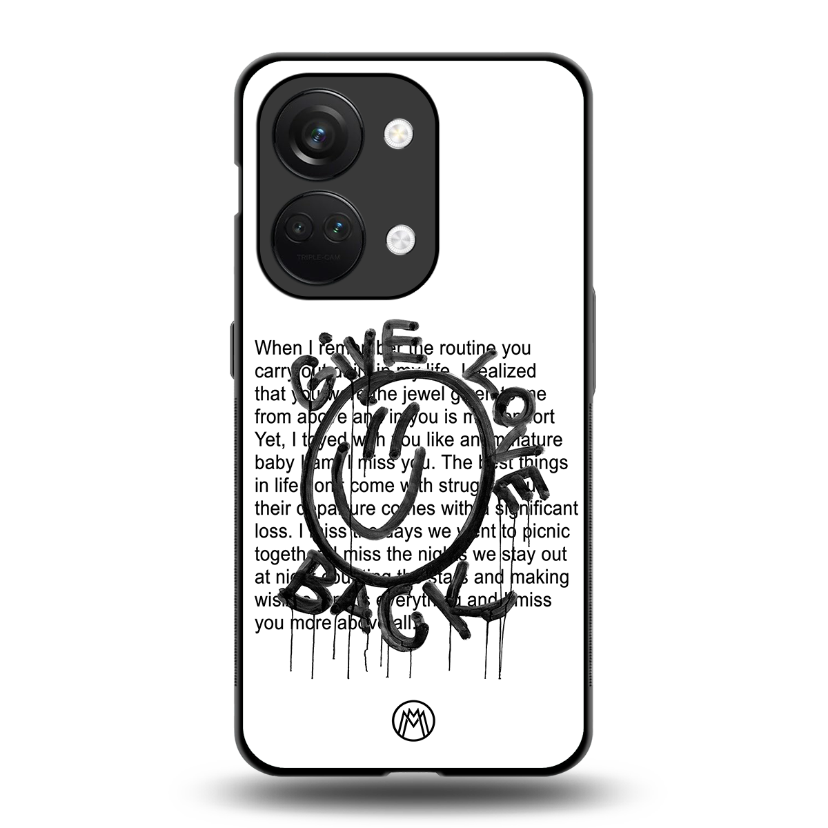 give love back back phone cover | glass case for oneplus nord 3