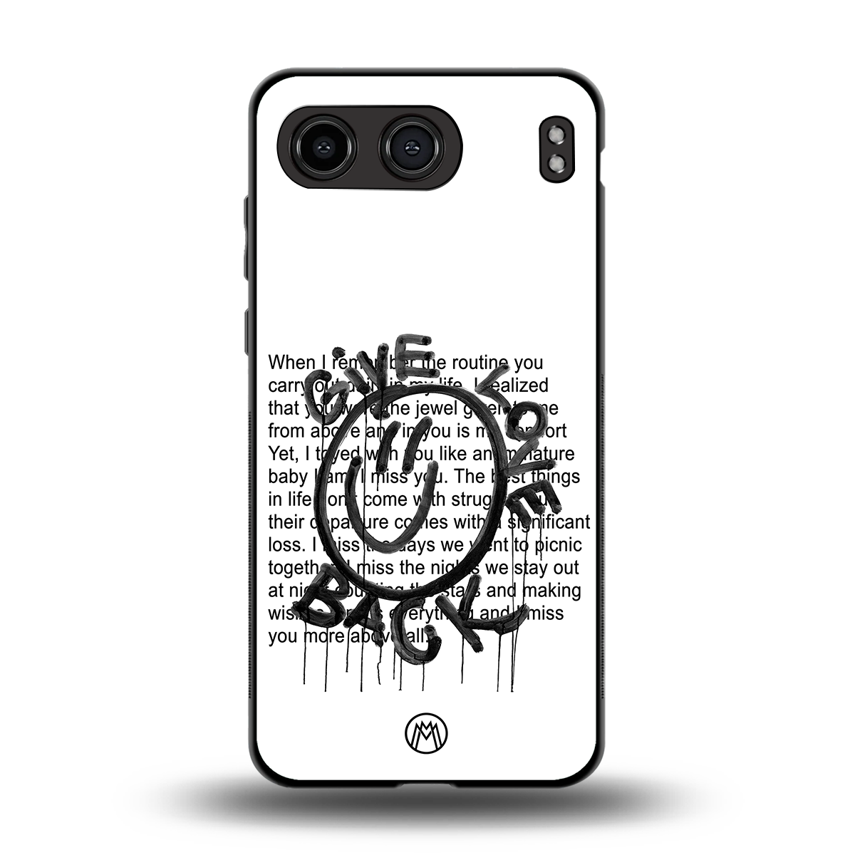 give love back back phone cover | glass case for oneplus nord 4