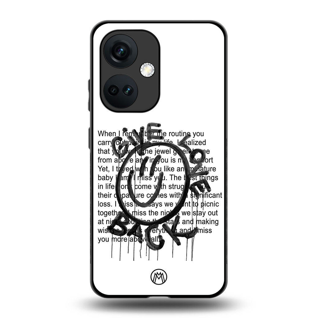 give love back back phone cover | glass case for oneplus nord ce 3