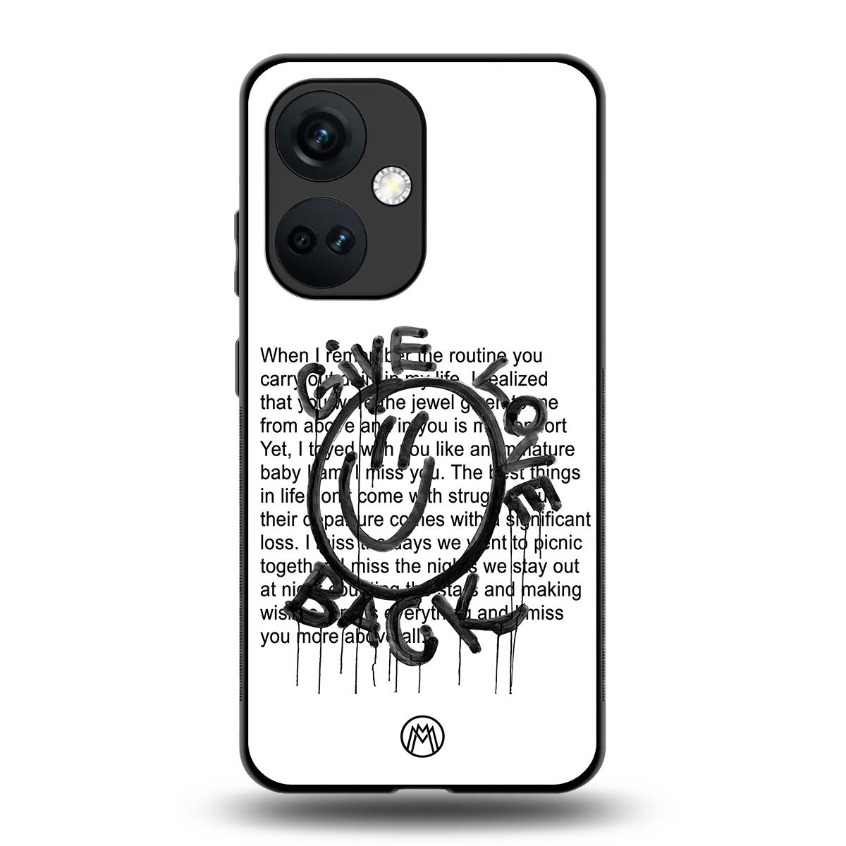 give love back back phone cover | glass case for oneplus nord ce 3