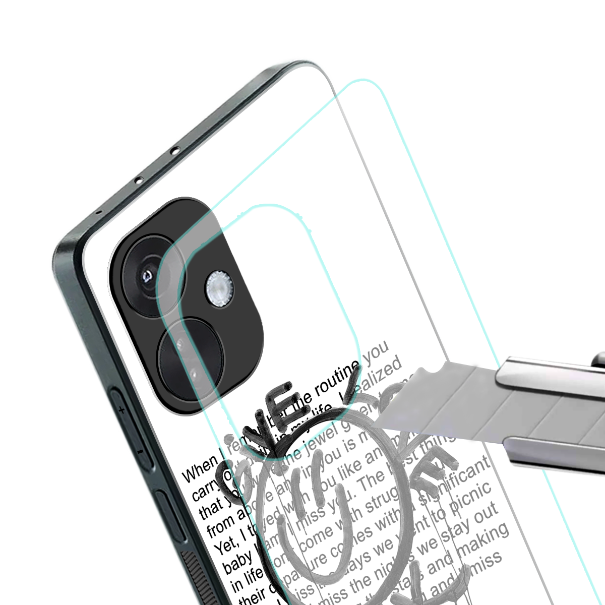 give love back back phone cover | glass case for oneplus nord ce 3