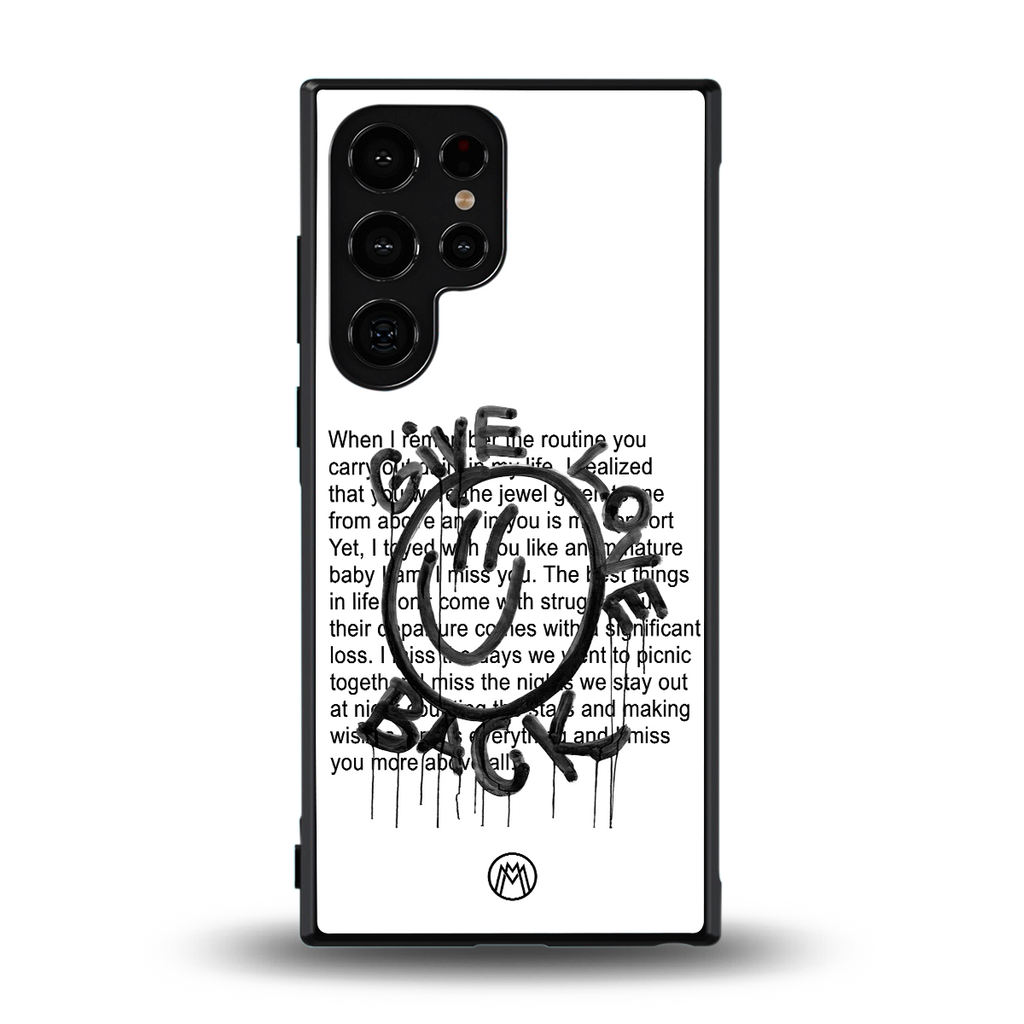 give love back back phone cover | glass case for samsung galaxy s23 ultra