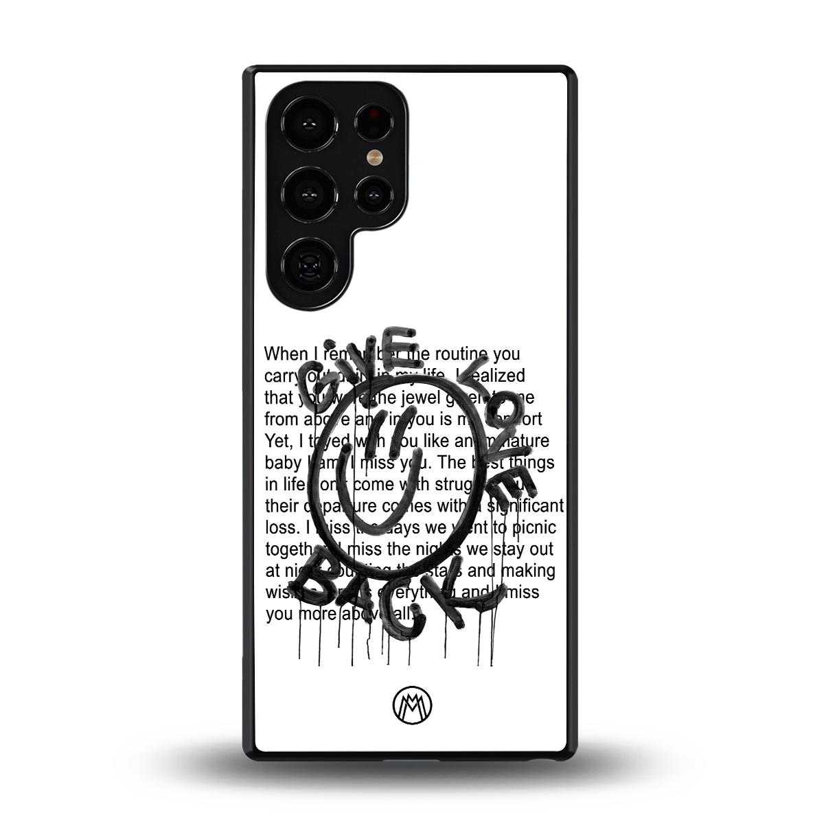 give love back back phone cover | glass case for samsung galaxy s25 ultra
