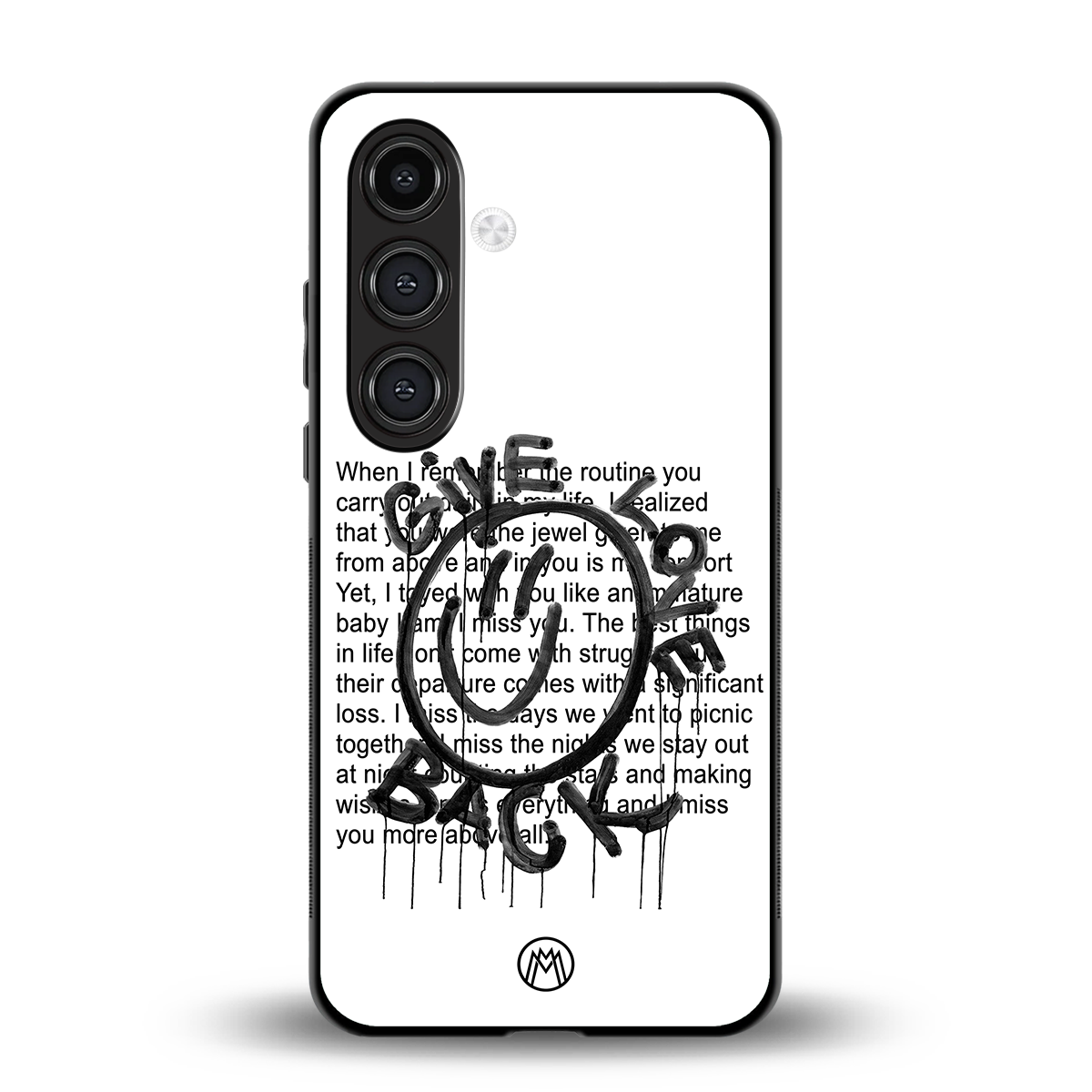 give love back back phone cover | glass case for samsung galaxy s25 plus