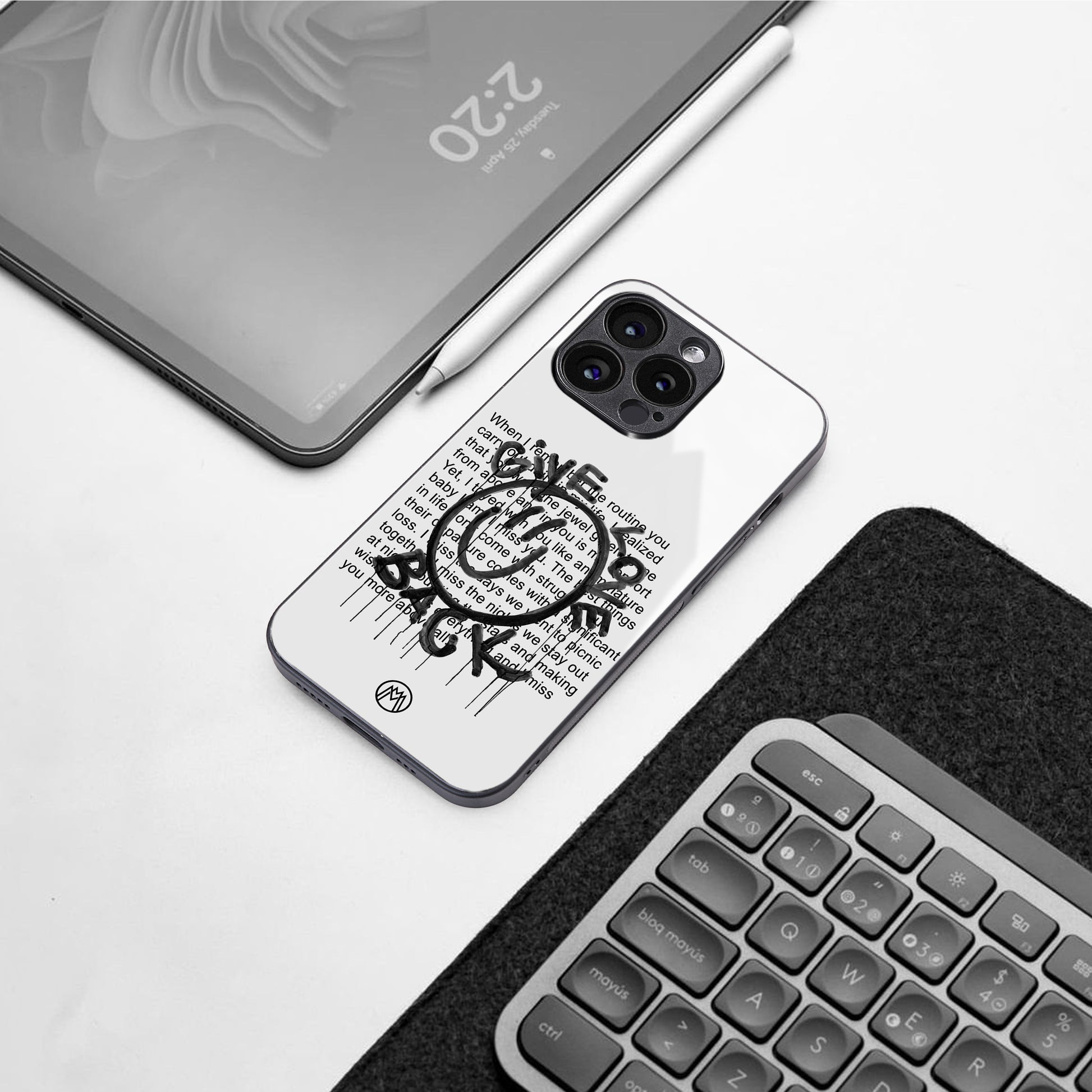 give love back back phone cover | glass case for iphone 16 pro