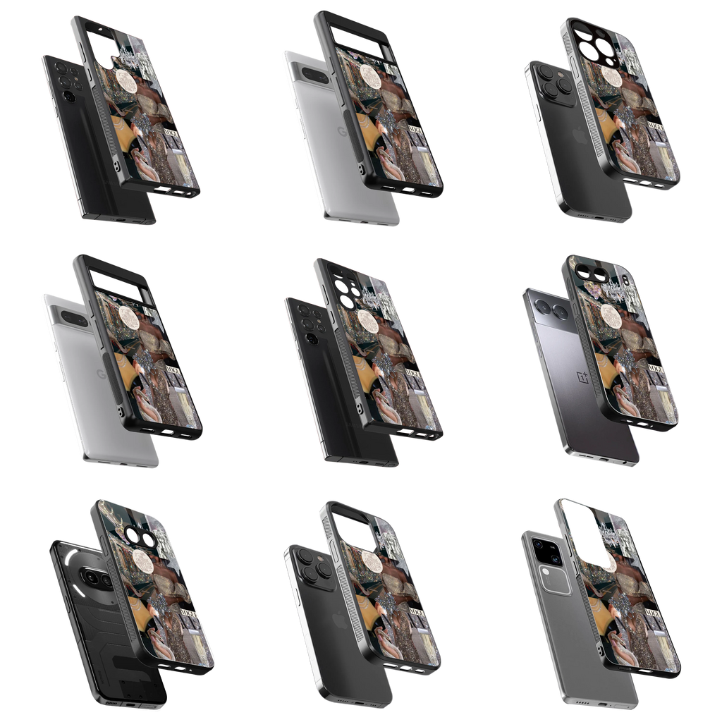 Durable Glass Back Mobile Case for iPhone, Samsung, OnePlus, Google Pixel, Redmi, Vivo, Oppo