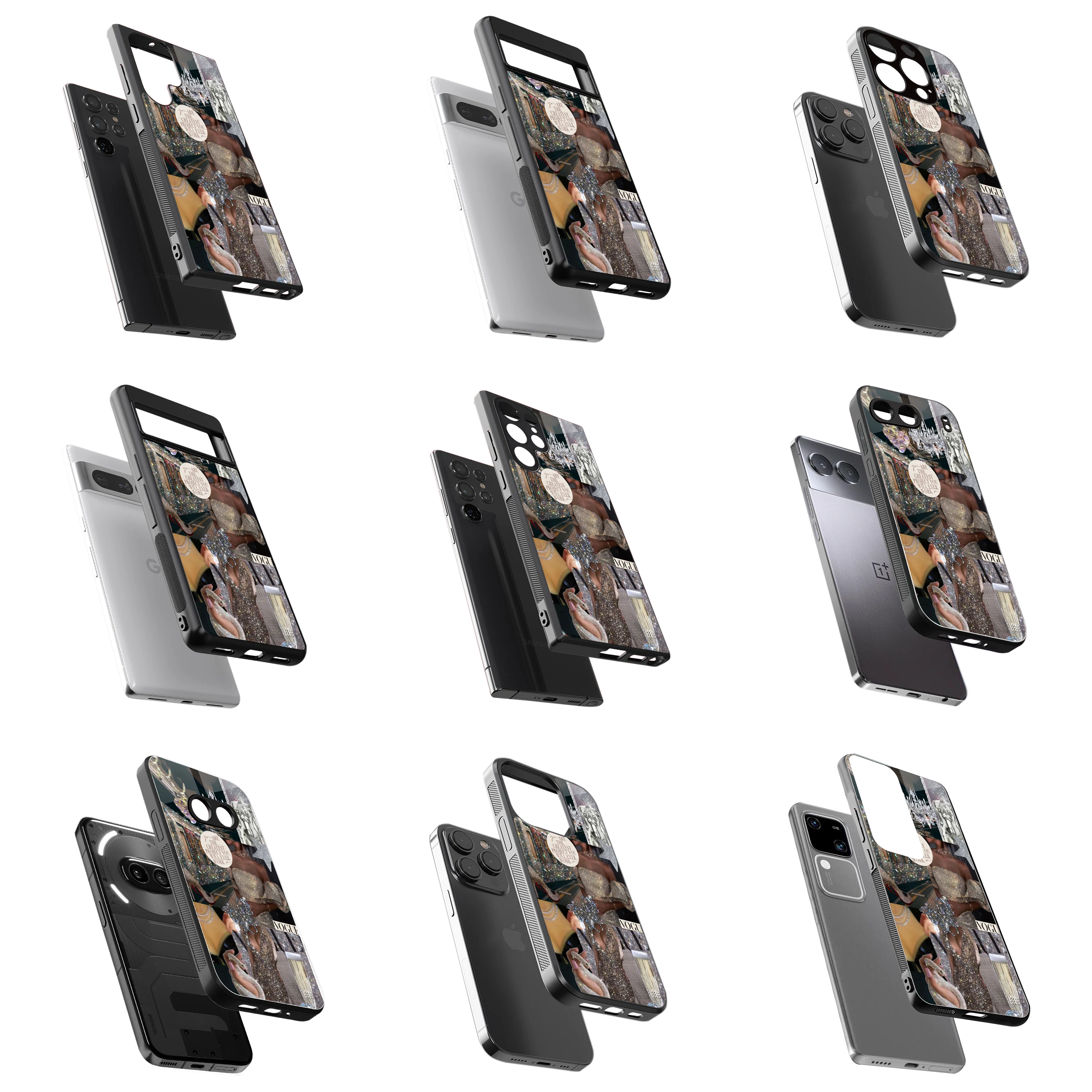 Durable Glass Back Mobile Case for iPhone, Samsung, OnePlus, Google Pixel, Redmi, Vivo, Oppo