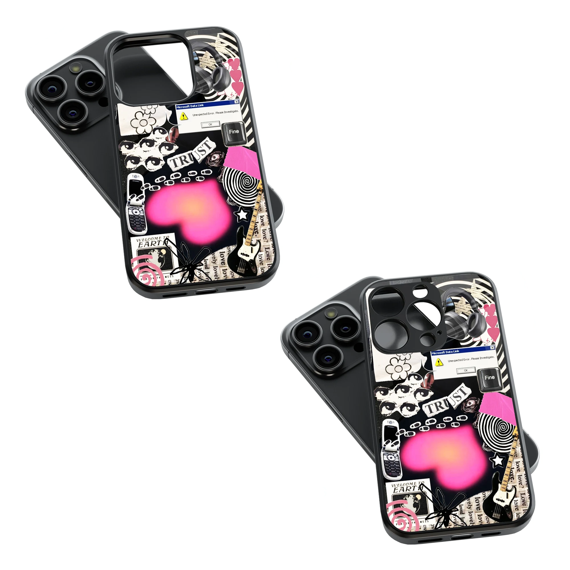 Trendy Glass Back Mobile Case for iPhone, Samsung, Redmi, OnePlus, Google Pixel, Motorola