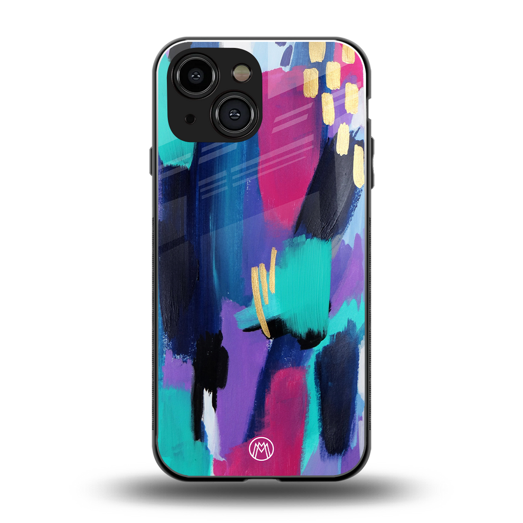 glitz back phone cover | glass case for iphone 13 mini