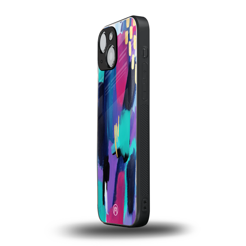 glitz back phone cover | glass case for iphone 13 mini