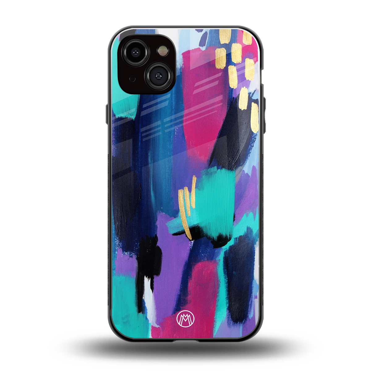 glitz back phone cover | glass case for iphone 14 plus