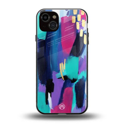 glitz back phone cover | glass case for iphone 14 plus