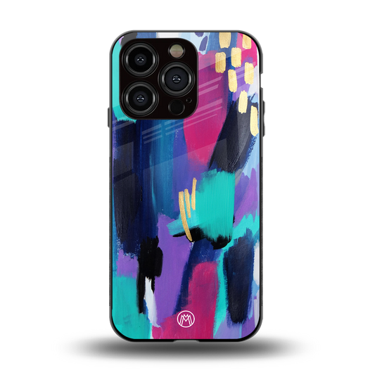 glitz back phone cover | glass case for iphone 14 pro