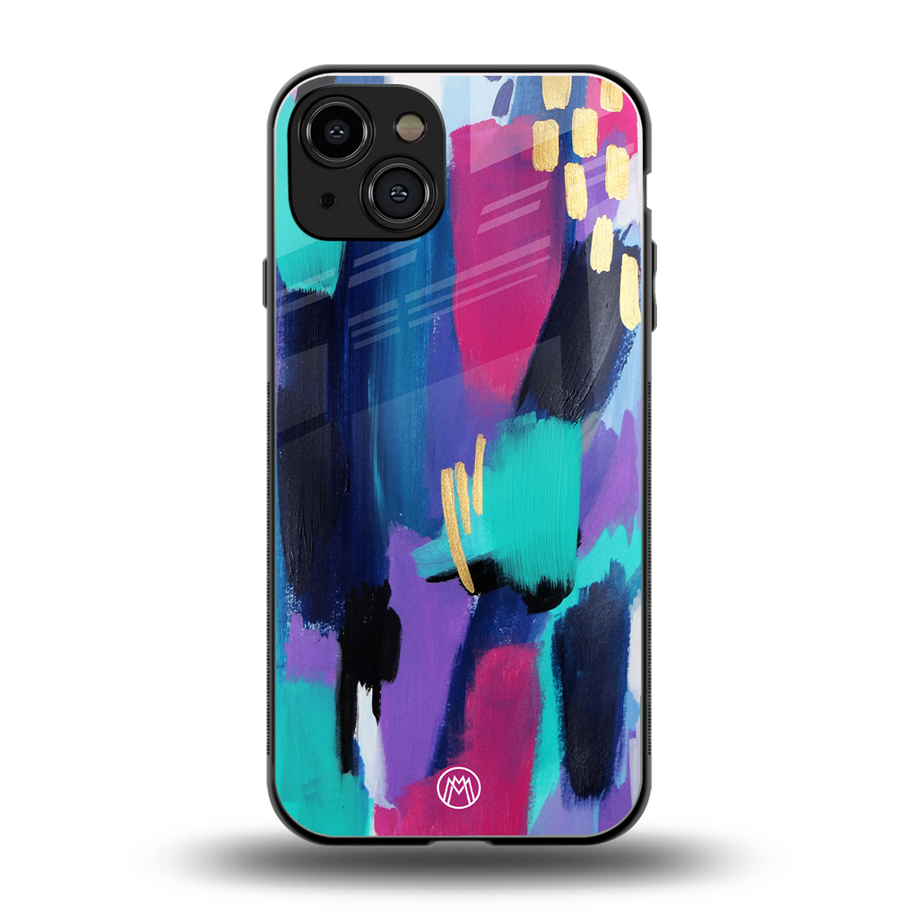 glitz back phone cover | glass case for iphone 15