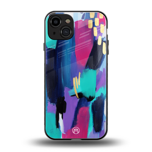 glitz back phone cover | glass case for iphone 15