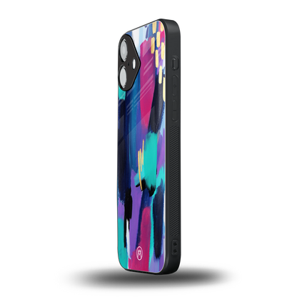 glitz back phone cover | glass case for iphone 16 plus