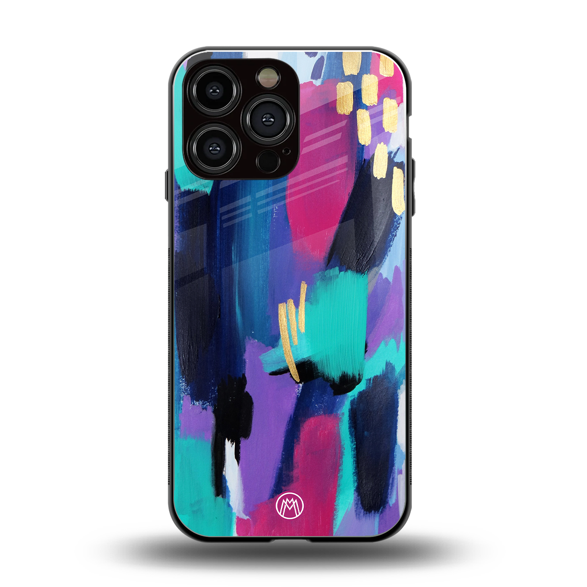 glitz back phone cover | glass case for iphone 16 pro max