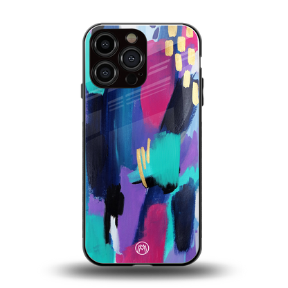 glitz back phone cover | glass case for iphone 16 pro max