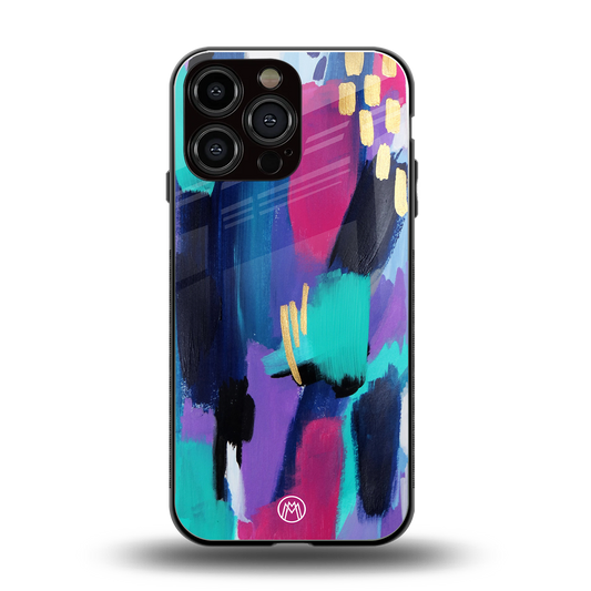 glitz back phone cover | glass case for iphone 16 pro max