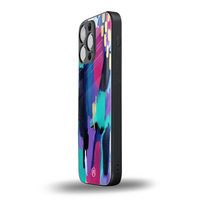 glitz back phone cover | glass case for iphone 16 pro max