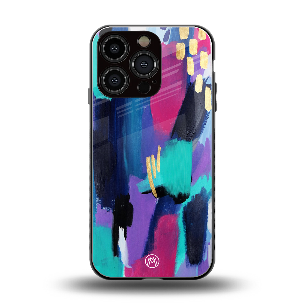 glitz back phone cover | glass case for iphone 16 pro