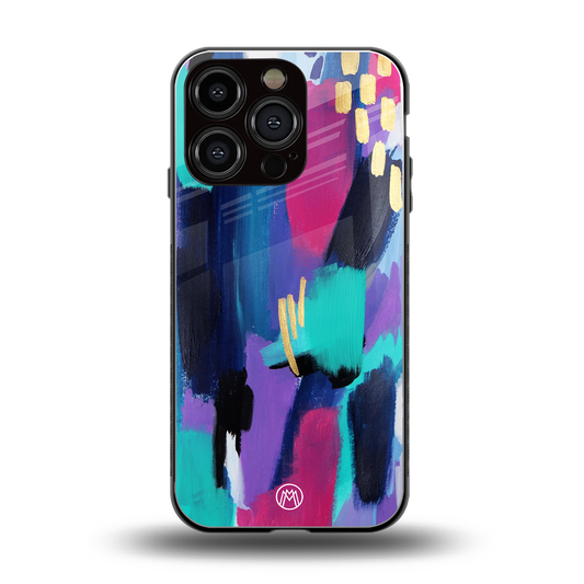 glitz back phone cover | glass case for iphone 16 pro