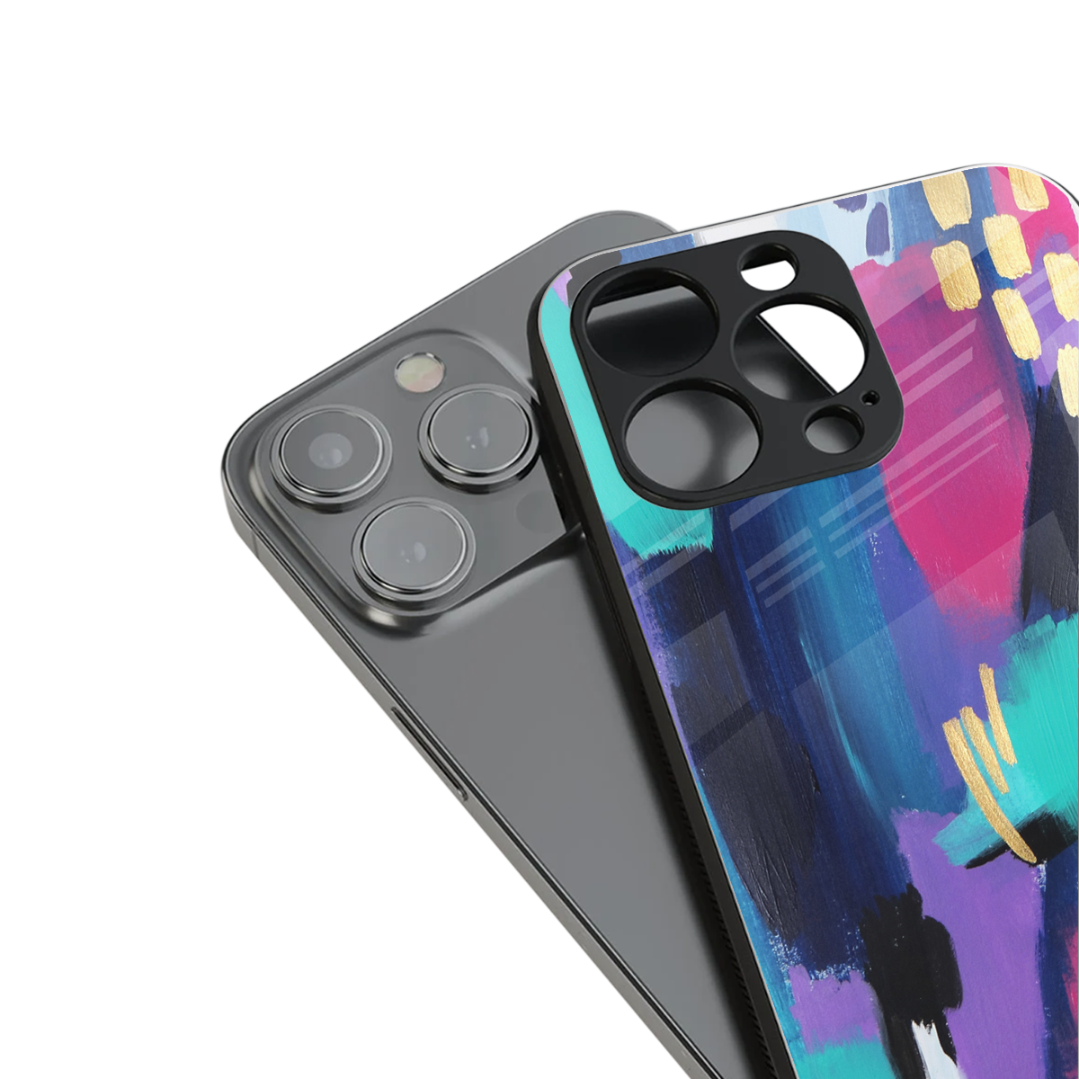 glitz back phone cover | glass case for iphone 16