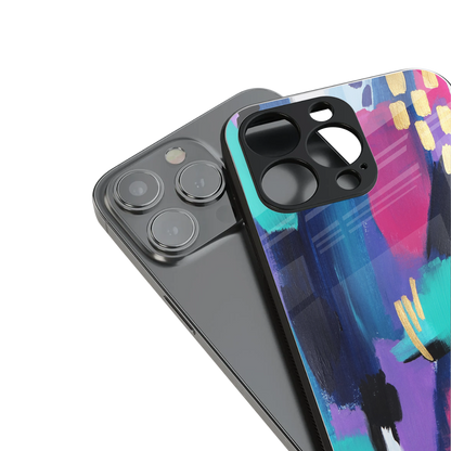 glitz back phone cover | glass case for iphone 16 pro