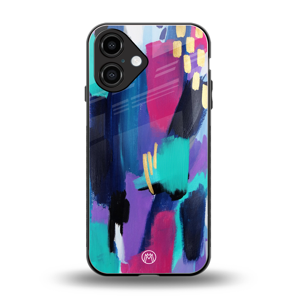 glitz back phone cover | glass case for iphone 16