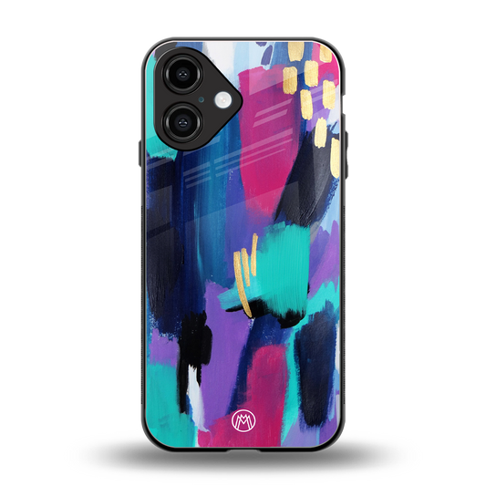 glitz back phone cover | glass case for iphone 16