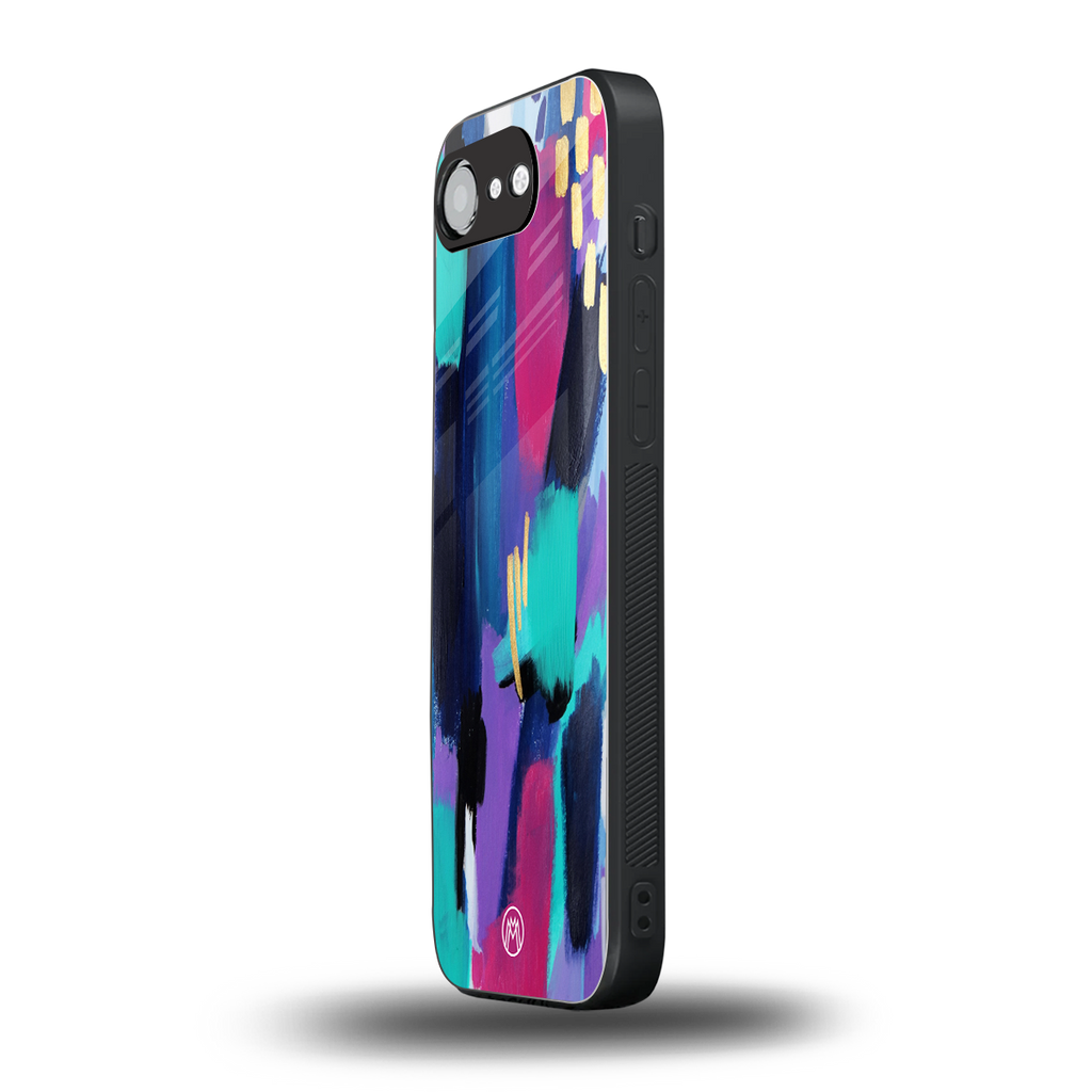glitz back phone cover | glass case for iphone 16e