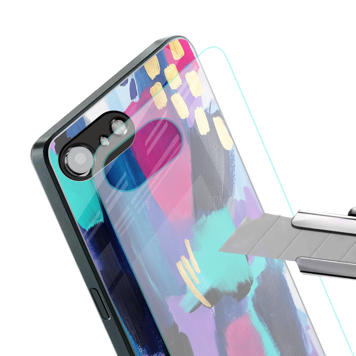 glitz back phone cover | glass case for iphone 16e