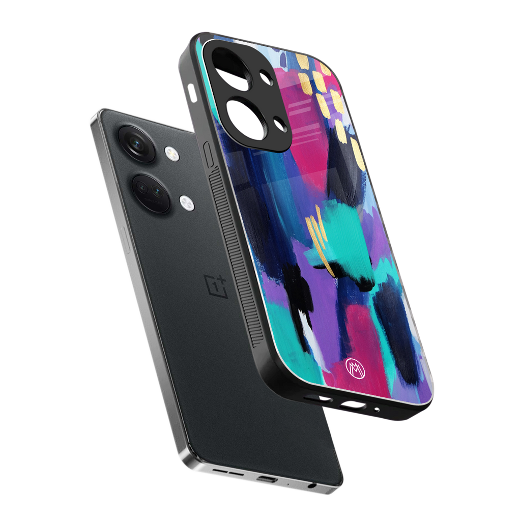 glitz back phone cover | glass case for oneplus nord 3