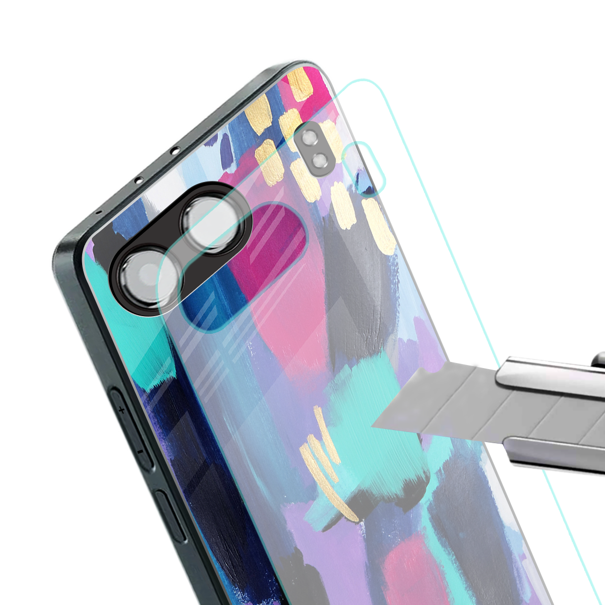 glitz back phone cover | glass case for oneplus nord 4